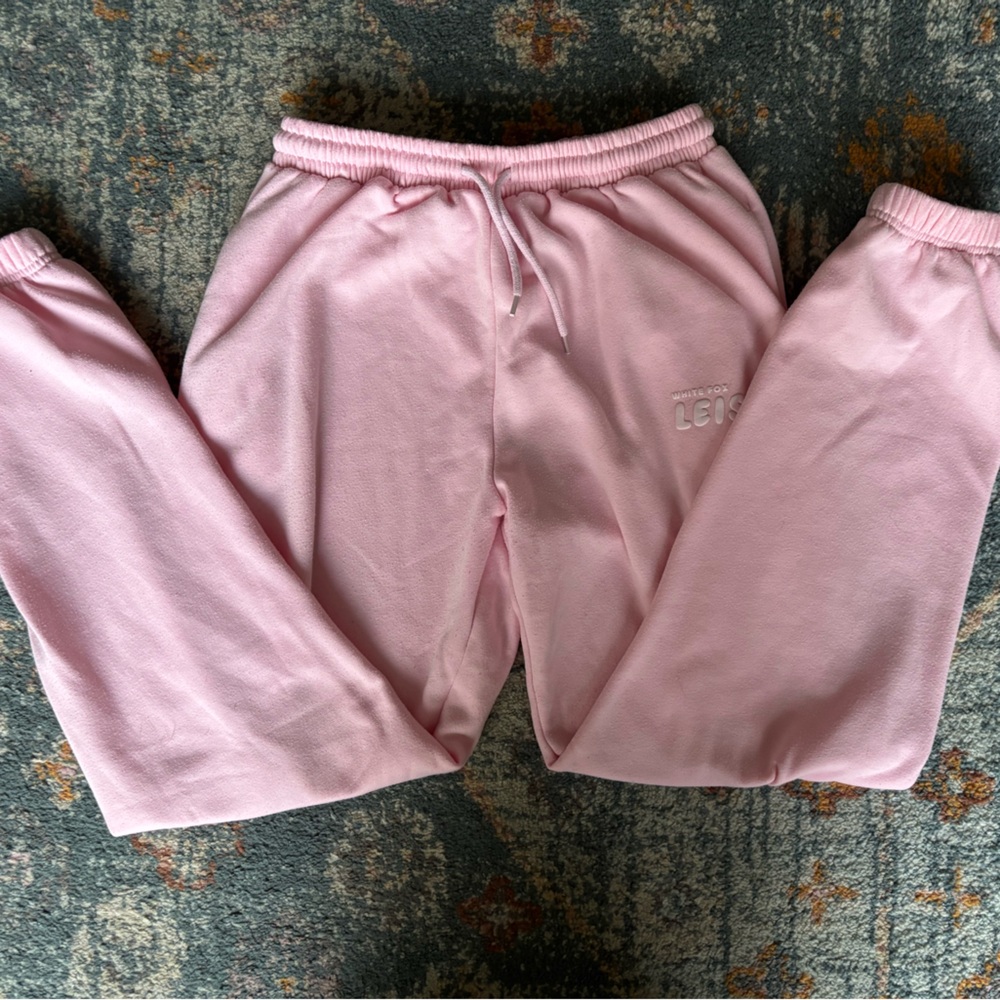 White Fox Boutique Light Pink Fleece Joggers